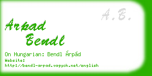 arpad bendl business card